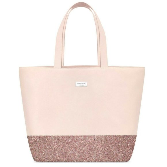 NIP JIMMY CHOO Large Chic Pink Glitter Tote Bag - Picture 1 of 12